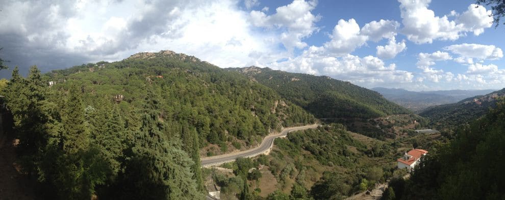 Panorama of mountain road on Sardinia