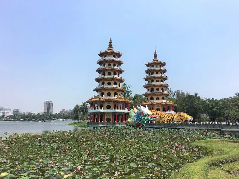 The Dragon and Tiger Pagodas at the Lotus Pond in Kaohsiung