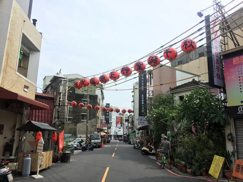 Street with lanterns in Tainan