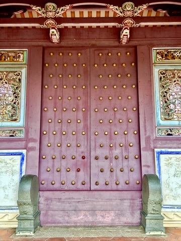 Red doors at the Confucius Temple in Tainan
