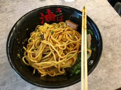 Where to find Abura Soba in Taipei Taiwan Japanese dish Japanese food