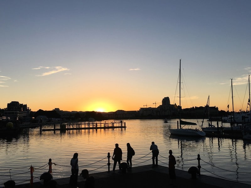 Sunset from Inner Harbour in Victoria