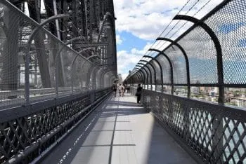 Crossing the Sydney Harbor Bridge on foot
