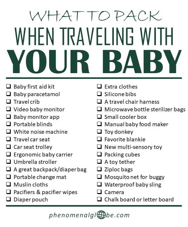 Baby packing list - printable