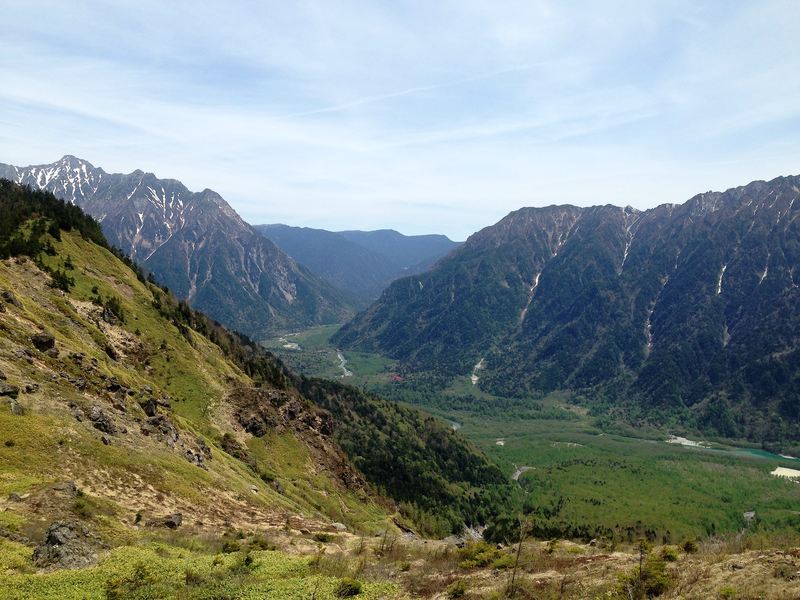 Overlooking Kamikochi Valley from Mount Yakedake Japan