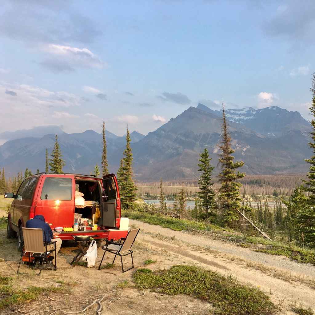 Camping in the Canadian Rockies Mountains Range