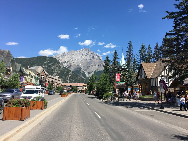 Banff village in Alberta, Canada