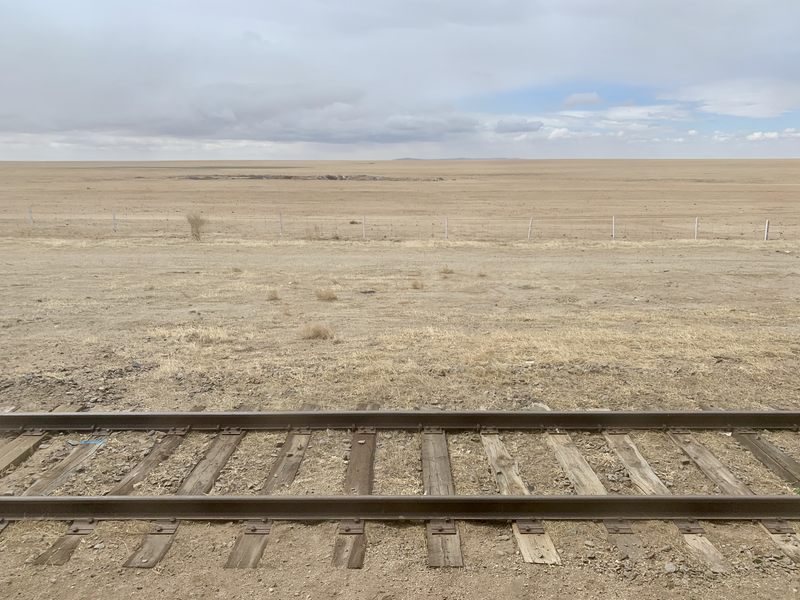 Steppe of Mongolia from the train