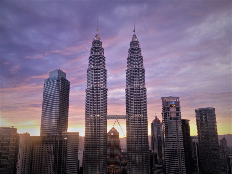 Petronas Towers in Kuala Lumpur twilight