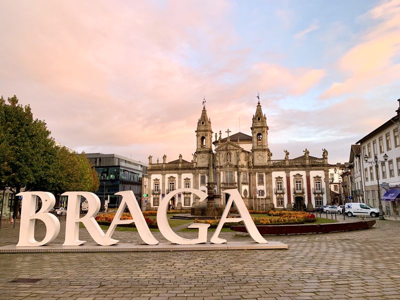 Braga sign in city center