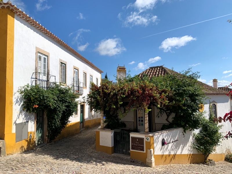 Colorful streets in Obidos city center